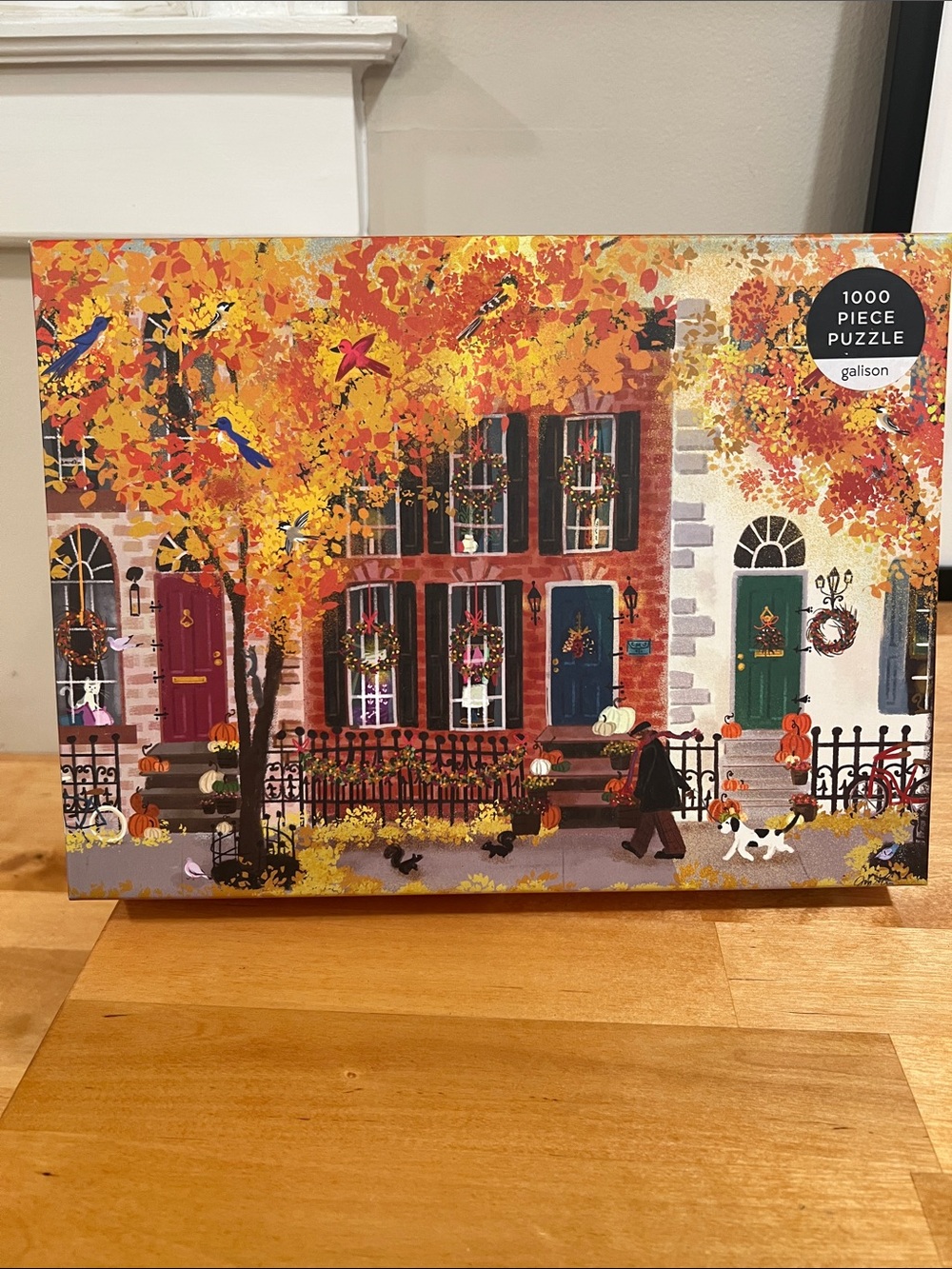 Galison Autumn in the Neighborhood fall puzzle.  1000pcs